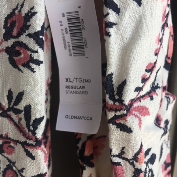 XS S 14 Girls 3/4 White Floral Boho Print Top - Picture 11 of 12